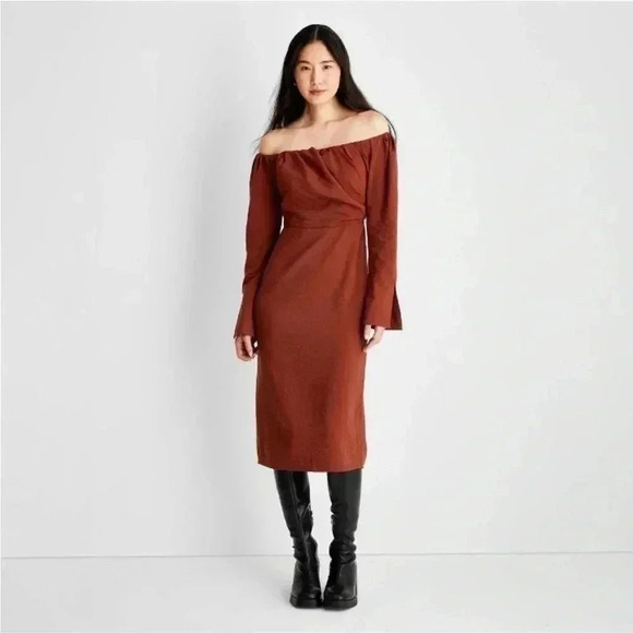 NWT Women's Off the Shoulder Long Sleeve
Midi Dress - Future Collective - Picture 1 of 6